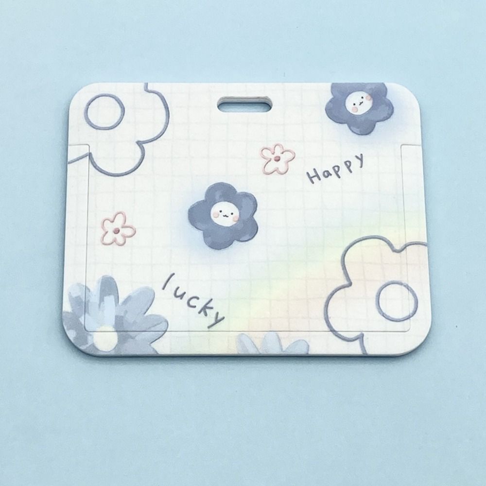 Cartoon Fresh Flower Card Holder Students Bus Card Access Card Case Credit ID Card Cover Lanyard Holders Cute Key Chains