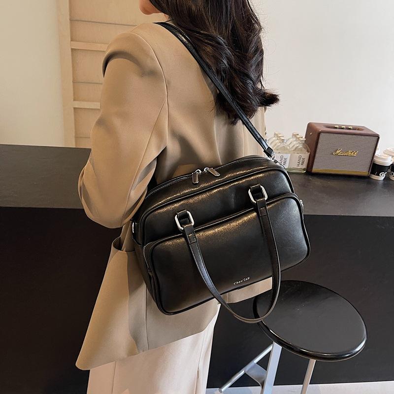 Large-Capacity Bag For Women, Simple Underarm Bag, Foreign-Style Shoulder Bag, Textured Briefcase For Women