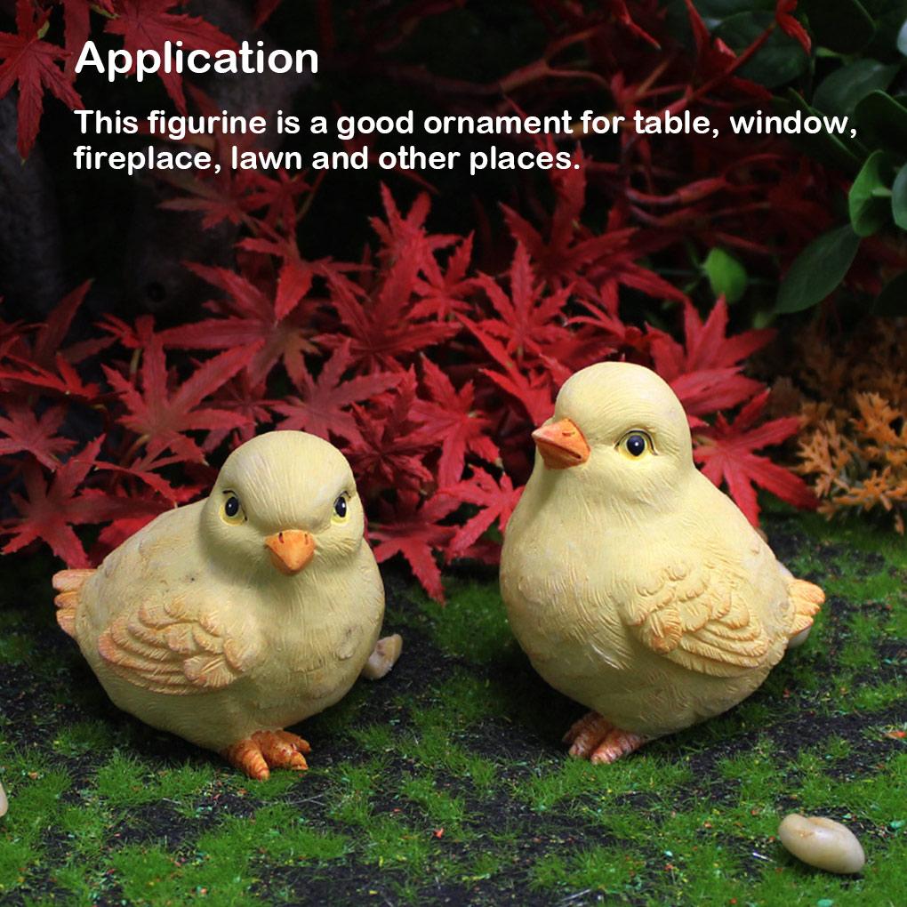 Simulation Chick Ornament Yard Backyard Landscape Scene Figurine Outdoor Window Decoration DIY Resin Sculpture