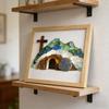Handmade Risen Empty Tomb Frame Funny Cute Simulation Sea Glass Cross Creative 20cm Resin Cave Crystal Crucifix Festival Gifts