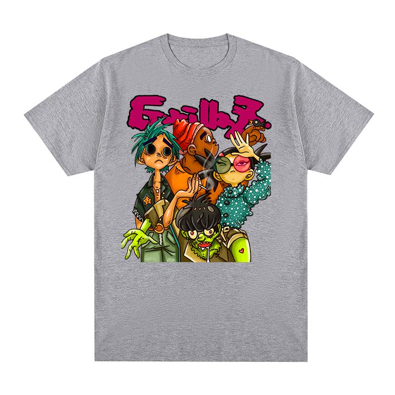 Gorillaz Vintage tshirt Rock Band Tour Streetwear Hip Hop Music Y2K Cotton Men T shirt New TEE TSHIRT Womens tops S