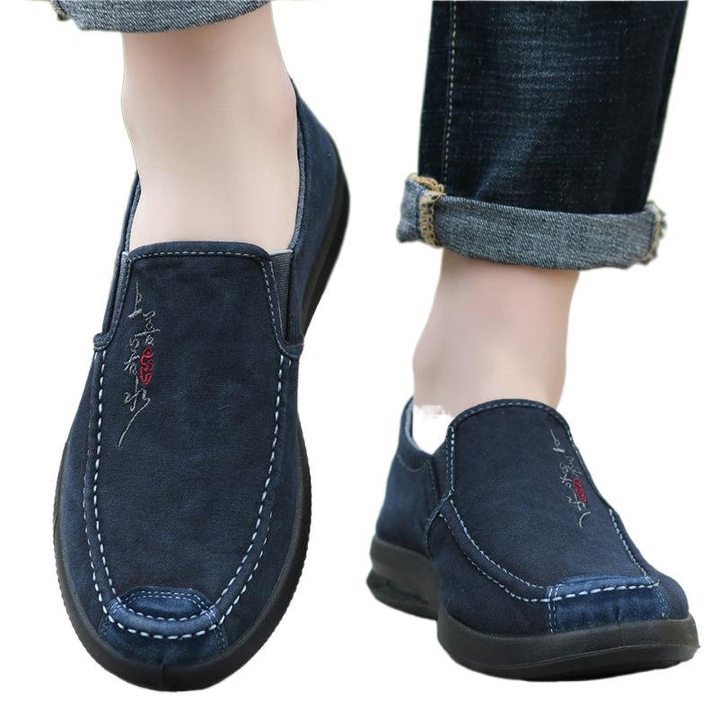 Old Beijing Cloth Shoes Men's Shoes Spring and Autumn Canvas Shoes Men's Casual Shoes Comfortable and Lightweight Board Shoes Non-slip Korean