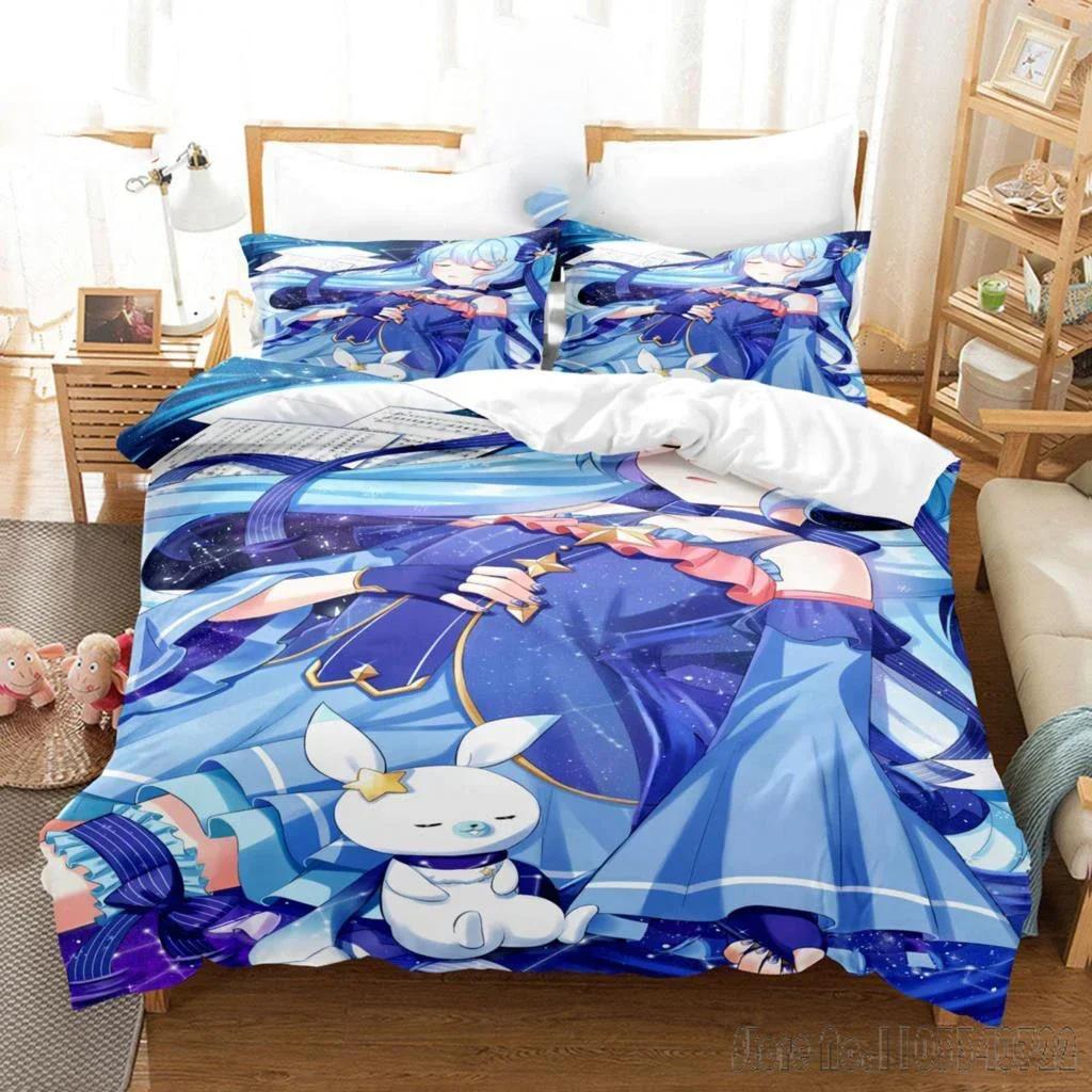 Anime Quilt Set Hatsune Duvet Cover Set HD Comforter Cover for Kids Bedding Sets Bedclothes Bedroom Decor