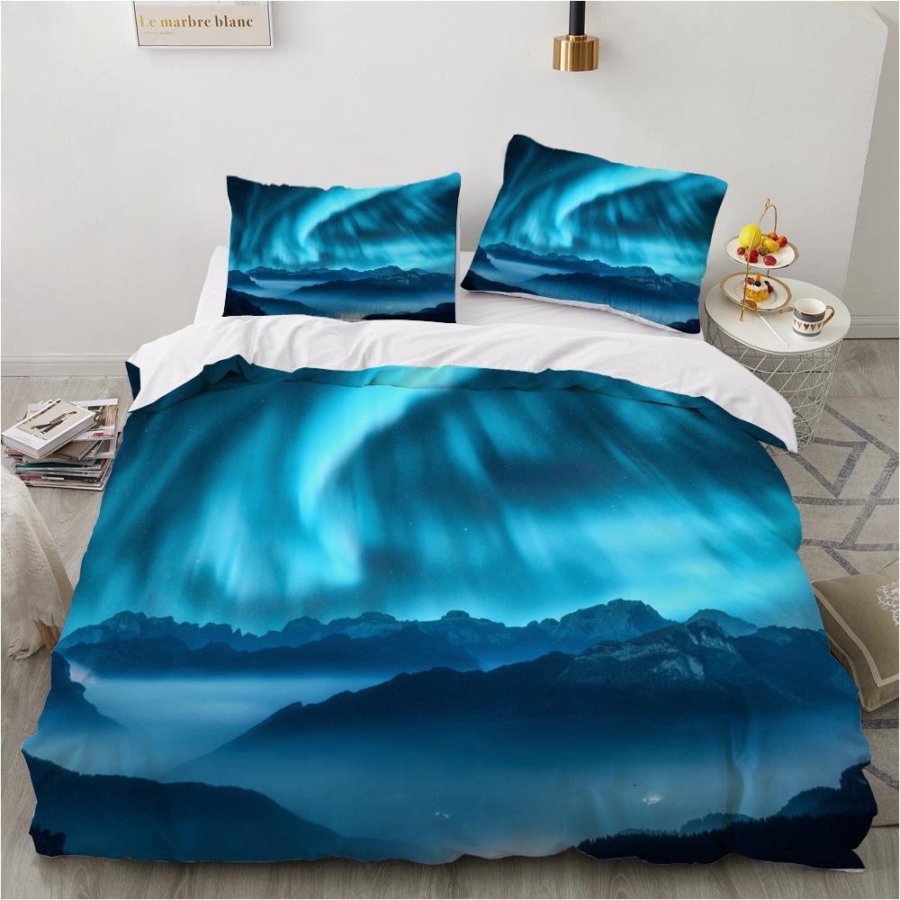 Moon Duvet Cover Set Night Tree Landscape 3D Print Polyester Comforter Cover King Twin Size for Boys Girl Teen Kids Bedding Set