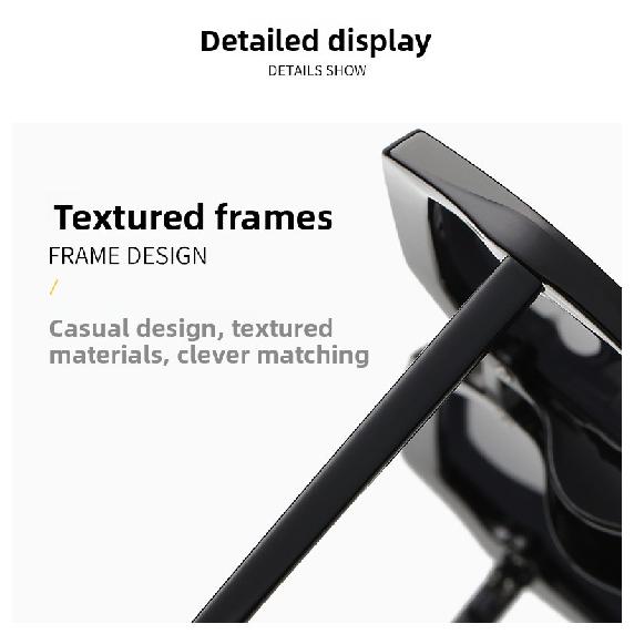 Women's Polarized Sunglasses for Driving, European and American Trendy Fashion Retro Large Frame Sunglasses, Black Frame UV400