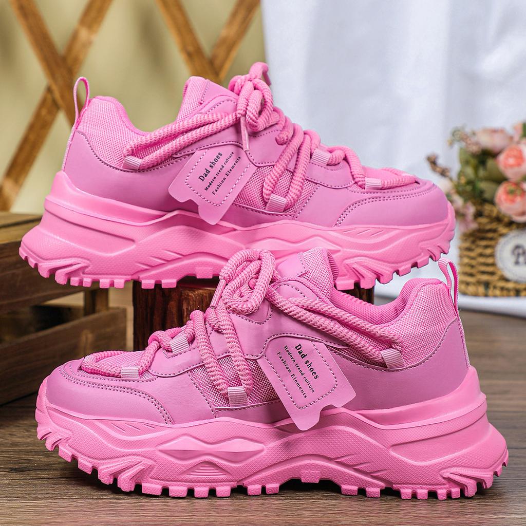 Chunky Shoes Women Trendy Platform Sneakers Height Increasing Sports Shoes Men Breathable Trainers Leisure Versatile Shoes