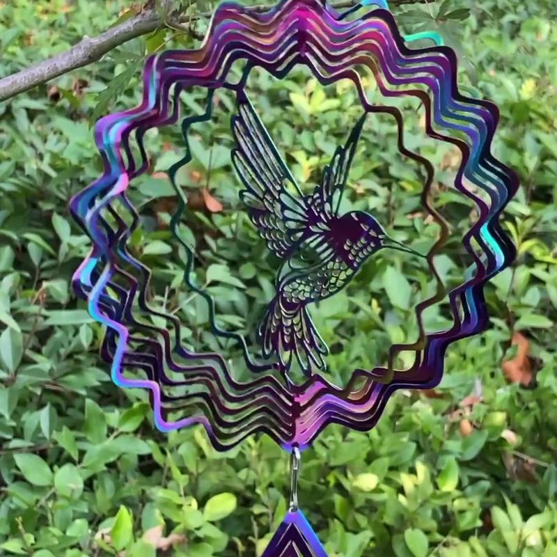 Stainless Steel Wind Spinner Bird Wind Spinner Craft Ornaments for Indoor Outdoor Garden Yard Decorations Birthday Gift
