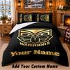 Wigan Warriors Pattern Bedding 3Pcs Set Custom Name, Bed Sheet And Pillowcases For Home Bedroom