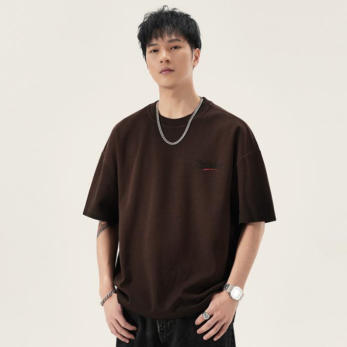 

Футболка с круглым вырезом American Heavyweight 300г Свободный топ с принтом Летняя повседневная с коротким рукавом Мужская 4XL