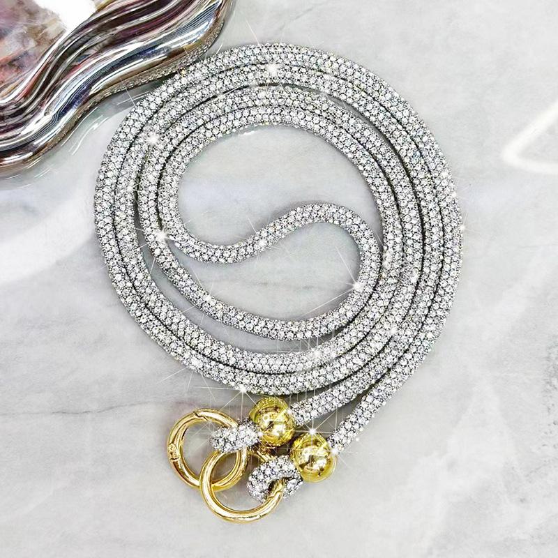 Glitter Crystal Rhinestone Phone Lanyard Bright Bling Bling Phone Case Chain Straps Crossbody Hanging Cord Phone Accessories