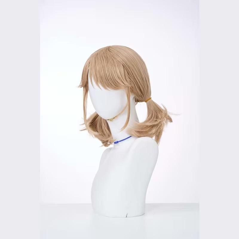 Cosplay Wig Gardener Emma Woods Linen Brown Double Ponytail Anime Party Festival Costume
