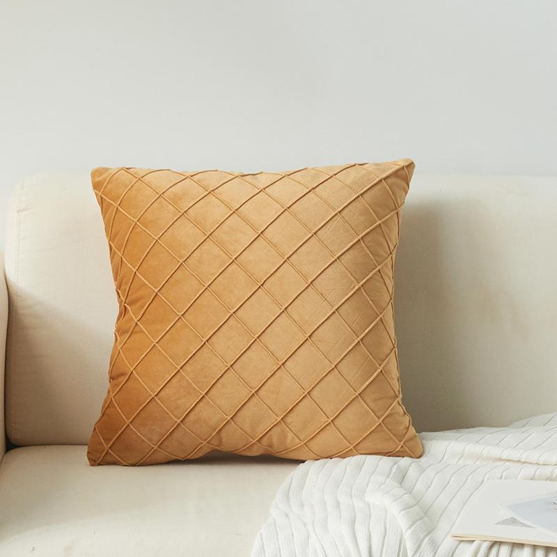 New Dutch Velvet European Style Model House Plaid Embroidered Diamond Pattern Pillowcase Fashionable Ins Style Pillowcase