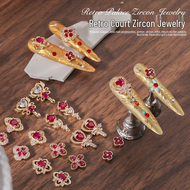 

Trendy Court-style Nail Art Accessories with Zircon Chandelier Design for Girls