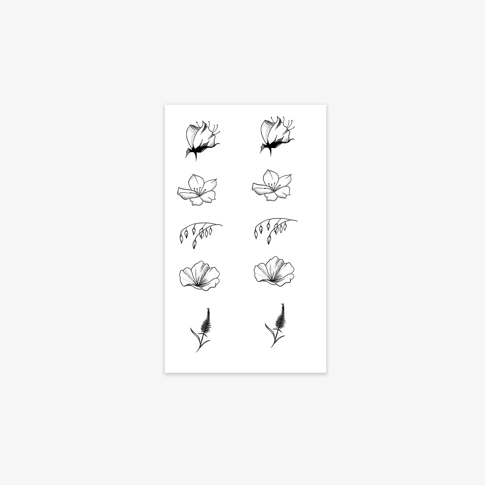 

High-End Beauty Small Fresh Flowers, Flower Wheat Ears Tattoo Sticker 6*10CM