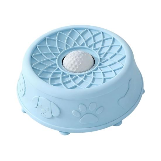

Pet Lick Bowl for Liquid Treat Slow Feeder Dog Bowl with Rolling Ball Silicone Anti-Slip Dog Lick Bowl Pup Licking Toy for Thick Food Dogs Cats синий