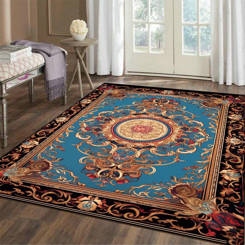 Vintage Persischer Roter Teppich Wohnzimmer High-End Luxus Retro Teppich Rutschfest Große Fläche Schlafzimmer Dekora Teppich Lounge Matte Waschbar