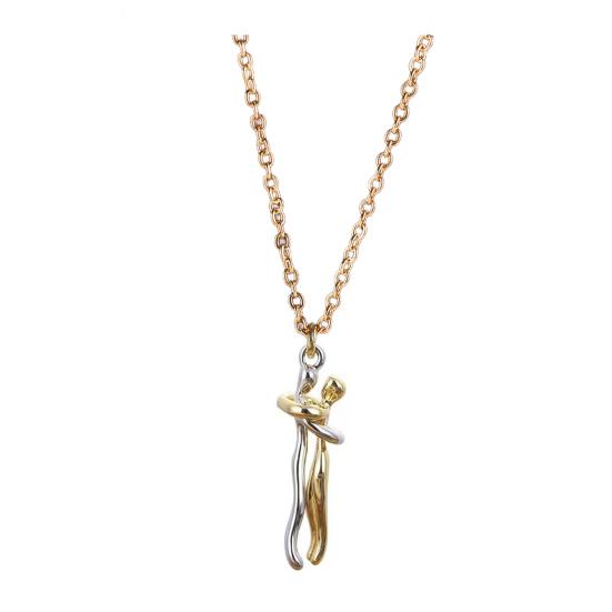 

Ожерелье с подвеской в ​​стиле хип-хоп для пары, регулируемая длина, ожерелье с подвеской для него и ее объятий, ювелирные изделия на годовщину, подарок на день Святого Валентина золотистый