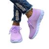 Women's Flyknit Mesh Breathable Athletic Shoes Low Cut Lace Up Platform Sole Casual Sneakers for Everyday Wear