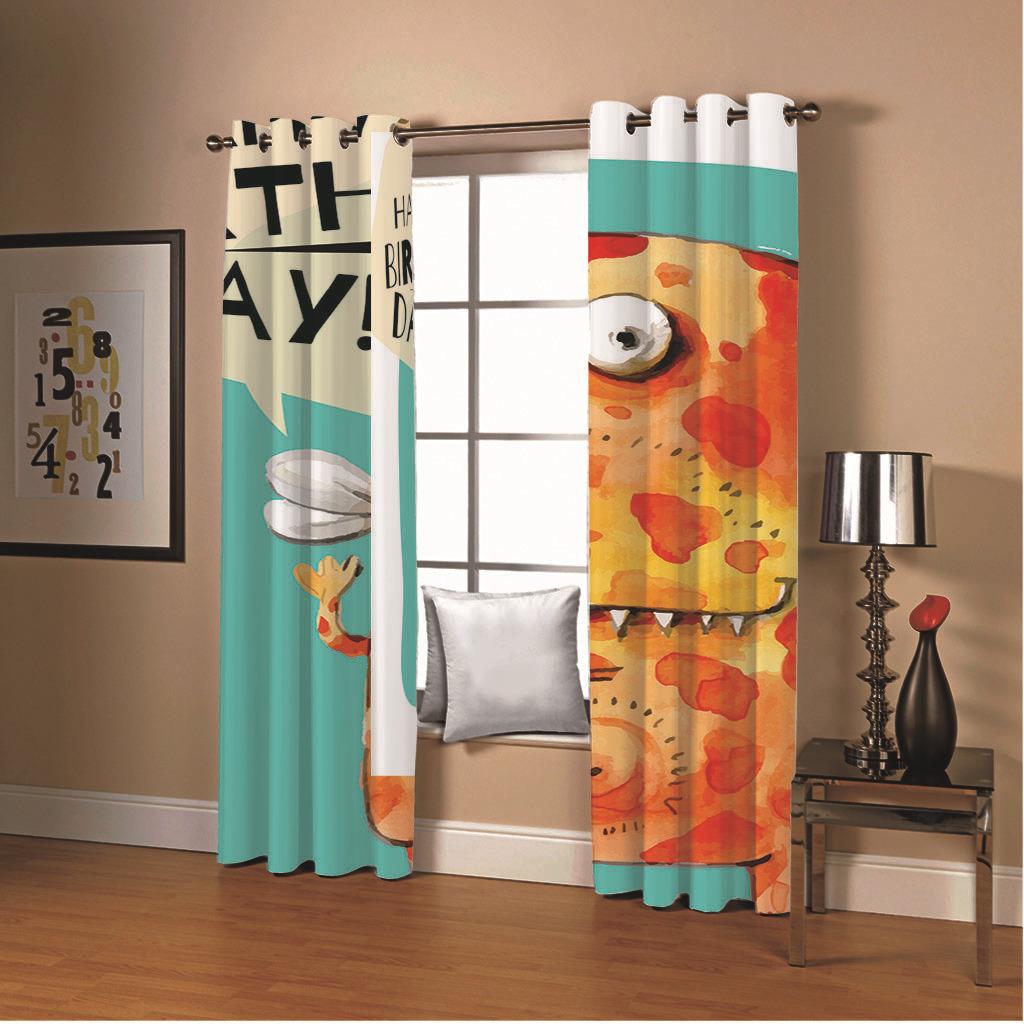 Cartoon Monster Funny Series High Density Blackout Curtain 3D Digital Printing