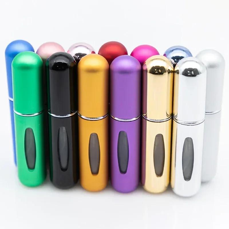 1/5PC 5ml Portable Refillable Perfume Bottle Liquid Empty Container Mini Aluminum Spray Alcochol Atomizer for Travel