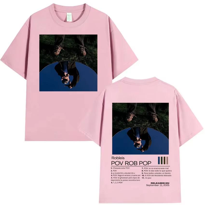 Rapper Robleis Album Cover Hip Hop Pure Cotton Men Fashion Retro Tshirts Casual Gothic Cotton Crewneck Top 2026 Spring Summer