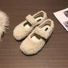 2025 New Velvet Beanie Shoes with Mary Jane Single Shoes Flat-soled Fluffy Shoes for Women's Winter Wear