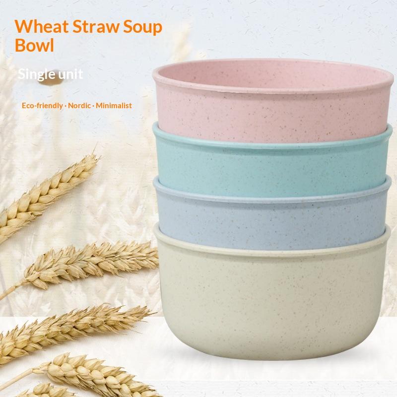 Wheat Straw Bowl Set Unbreakable Lightweight Food Safe For Kitchen Daily Use Camping Picnic Nordic-Style Bowl
