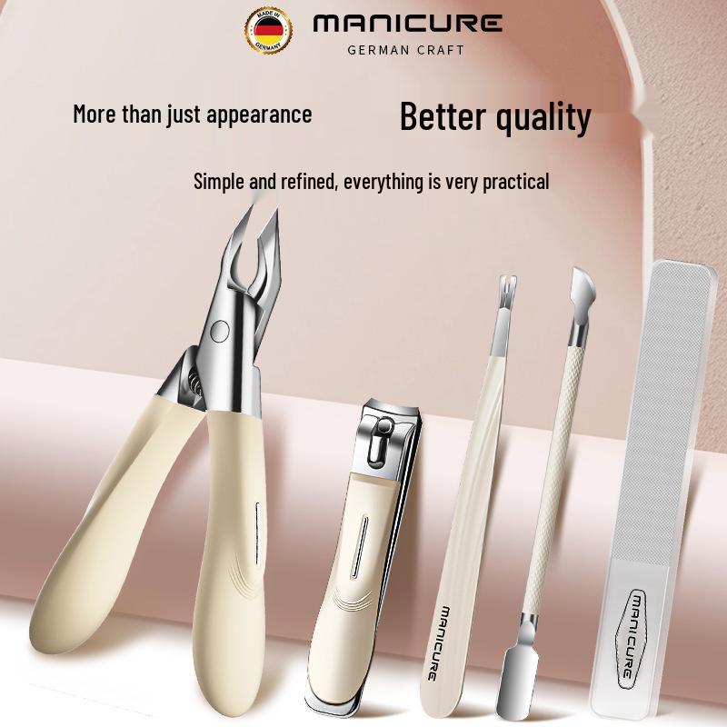Portable 5-Piece Nail Clipper Set with Eagle Beak Pliers & Cuticle Nippers