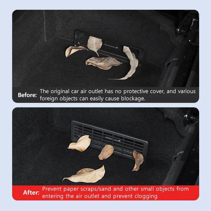 Under Seat Air Outlet Cover For Tesla Model Y Juniper 2025 ABS Prevent Vent Blockage Cover Anti-Kick Air Vent Protective Shield