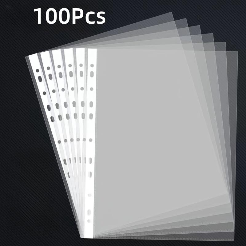 

100 шт. 11-отверстий Прозрачные Пластиковые Файлы-Папки с Перфорацией для Документов A4 Папки-Кармашки Защитный Пакет Канцелярские Товары
