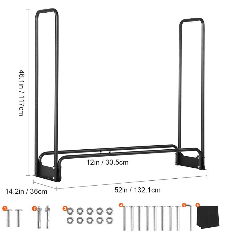 

Metal Outdoor Firewood Racks Wood Storage Holder Fireplace Heavy Duty Firewood Pile Storage Rack Large Capacity Waterproof Stand