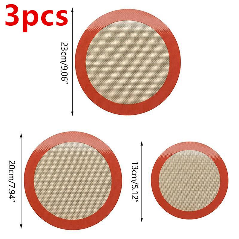 Non Stick Round Silicone Baking Mat Heat Resistant Pastry Cake Pan Liner Baking Sheets Pads Macaron Bread for Oven Air Fryer