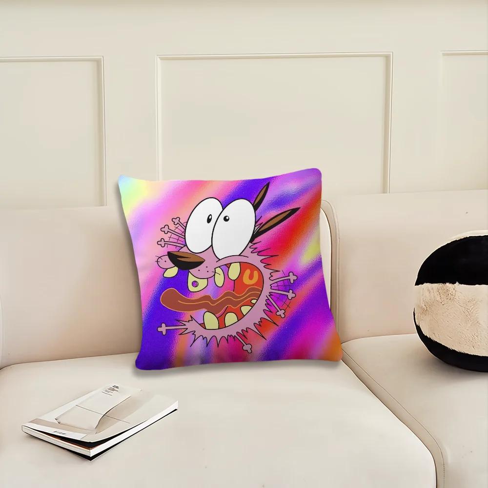 Cartoon C-C-ourage The C-Cowardly Dog Decoration Room Home Sofa Living Office Car Nordic Simplicity Pillow Cover