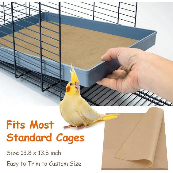 30-Pack Bird Cage Liners - 13.8x13.8 Inch Leak-Proof Disposable Tray Pads for Parrots, Parakeets, Cockatiels, Lovebirds | Easy-Clean Cage Bottom