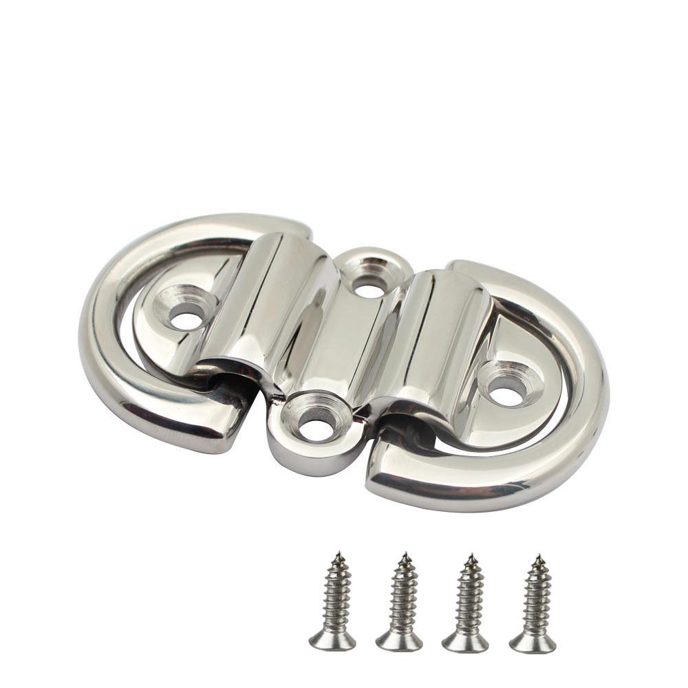 Folding Design Deck Pull Lift Ring Double D Ring Marine Folding Pad Eye  Marine Use