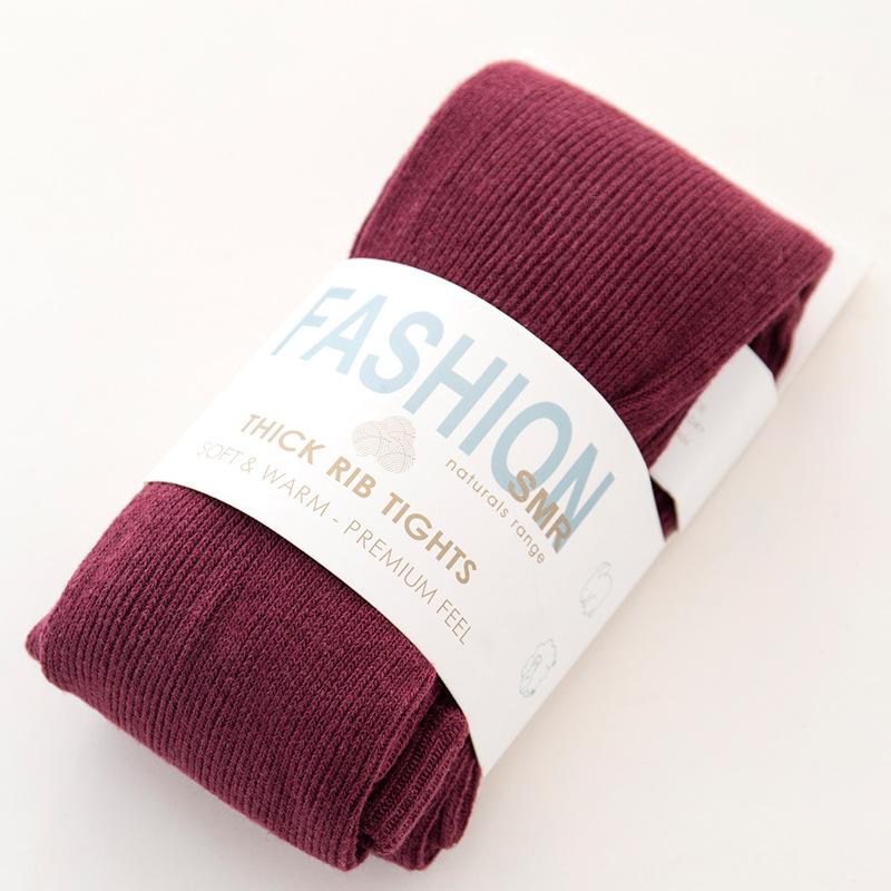 Tlusté teplé pruhované dámské punčochové kalhoty Podzim Zima Punčocháče Bavlněné Pletené punčochy Vícebarevné Collant