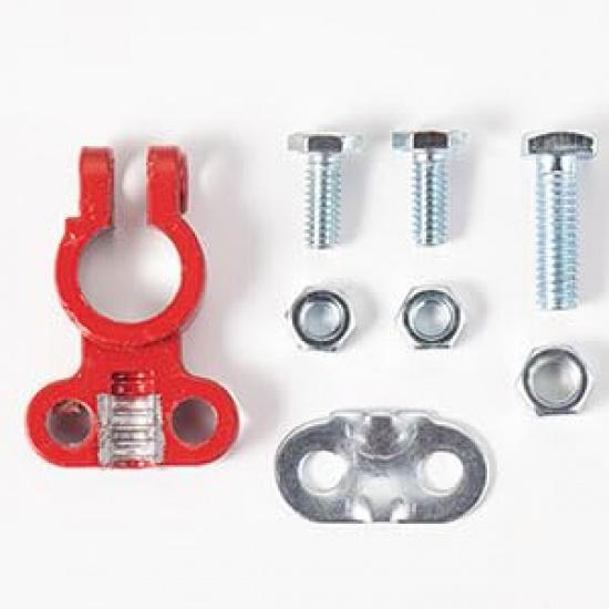 Battery Terminals Color Coded Set Top Post Connectors Clamps With Matching Anti Corrosion Felt Fiber Washers For Car Truck Vehicle Ship Boat Small