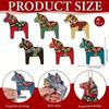 6pcs Colorful Wooden Horse Ornament, Hand-Painted, Set of 6, Suitable for Indoor/Outdoor Decor,Art Pendant,Home Porch Decoration