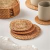 Handgemachter Rattan Teeuntersetzer Eleganter Rattan Teeuntersetzer Zarte Tassenuntersetzer Geeignet für verschiedene Anlässe