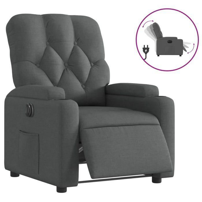 VidaXL Fauteuil Inclinable Électrique, Chaise de Relaxation avec Dossier et Repose-pied Réglables, Siège de Salon, Moderne, 3204687