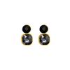 Quadratische Rote Schwarze Runde Strass Hängeohrringe für Frauen Runde Hängeohrringe Koreanischer Party Modeschmuck Mädchen Geschenk
