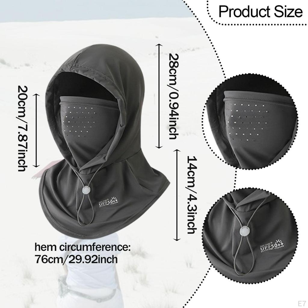 Hooded Balaclava, Lightweight, Neck Gaiter, Full Head for Outdoor Activities,