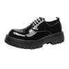 New small leather shoes large size boots British style college retro black single shoe size