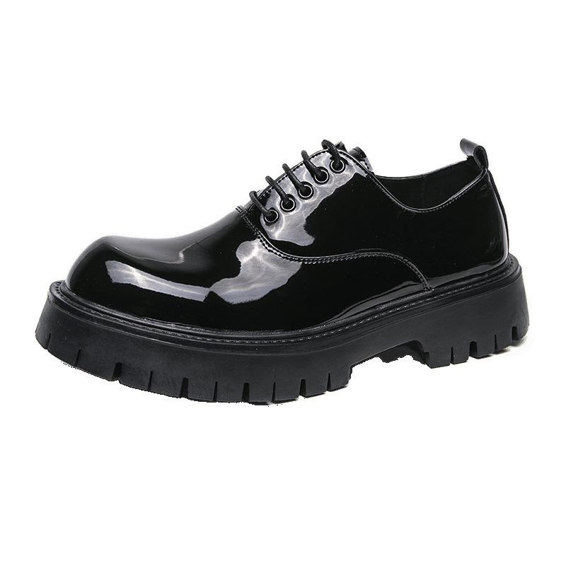 New small leather shoes large size boots British style college retro black single shoe size