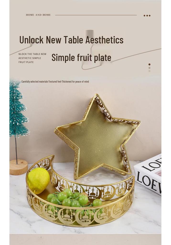 Star and Moon Christmas Ornament Tray - Middle Eastern Dessert and Fruit Bowl
