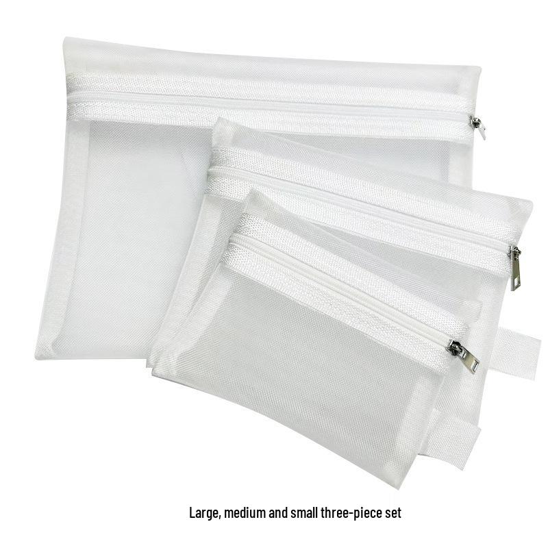 Portable Nylon Mesh Mini Makeup Bag - Small Transparent Touch-up Storage for Lipstick and Essentials