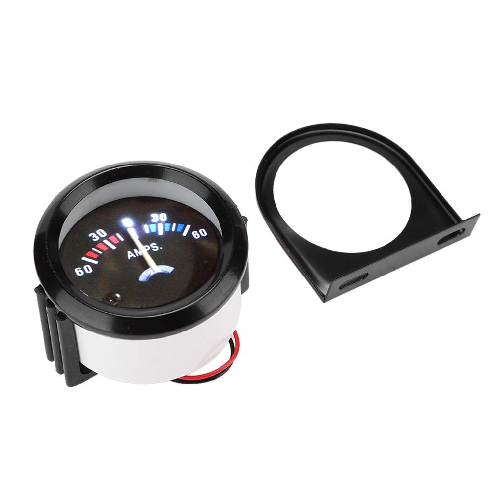 Millimeter Ammeter, Diameter 2.0 inches (52 mm), 12 Volts, Built-in Backlight, Versatile, ABS Material,