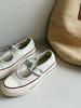 Thick-soled One-pedal Shallow-mouth Canvas Shoes for Women's 2025 New Fashion Versatile One-word Buckle Mary Jane Casual Shoes