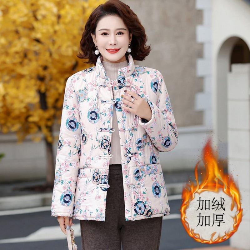 Women's small padded jacket winter new retro padded jacket piled and thickened padded jacket padded jacket buckle