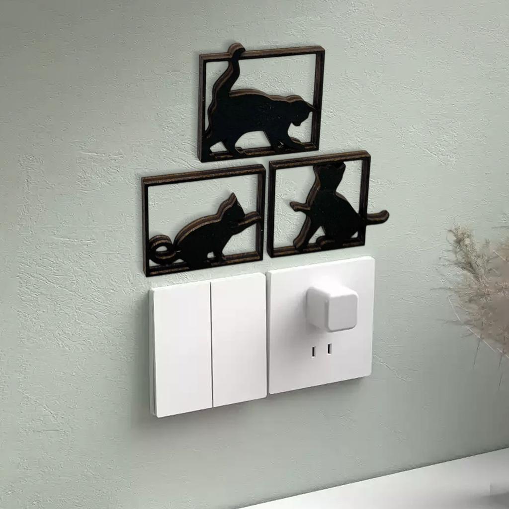 Minimalist  Cat Wooden Decorative Wall Display Wooden Craft